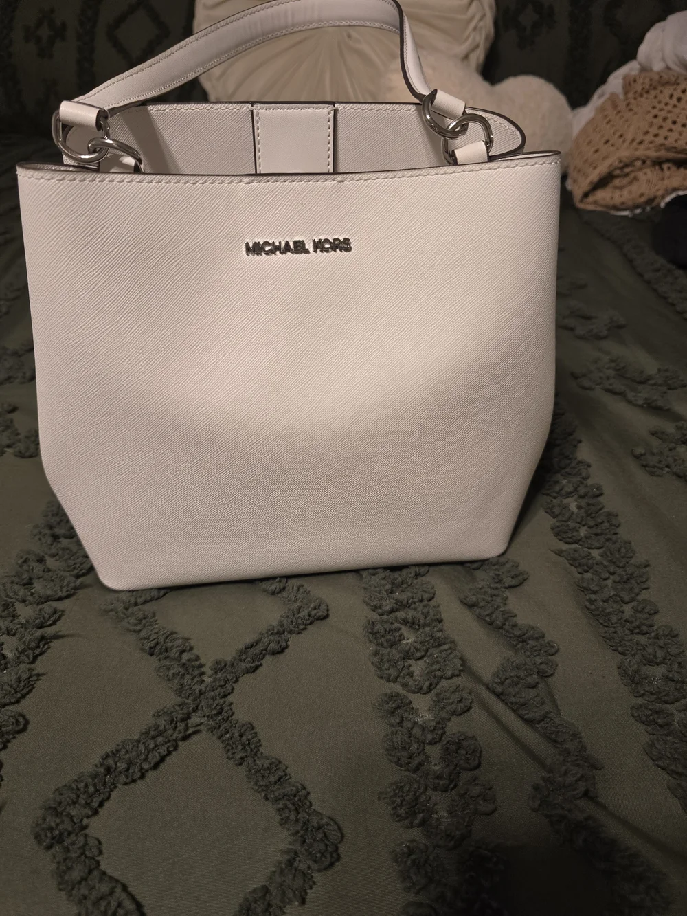 Michael Kors Cream Saffiano Leather Shoulder Bag
